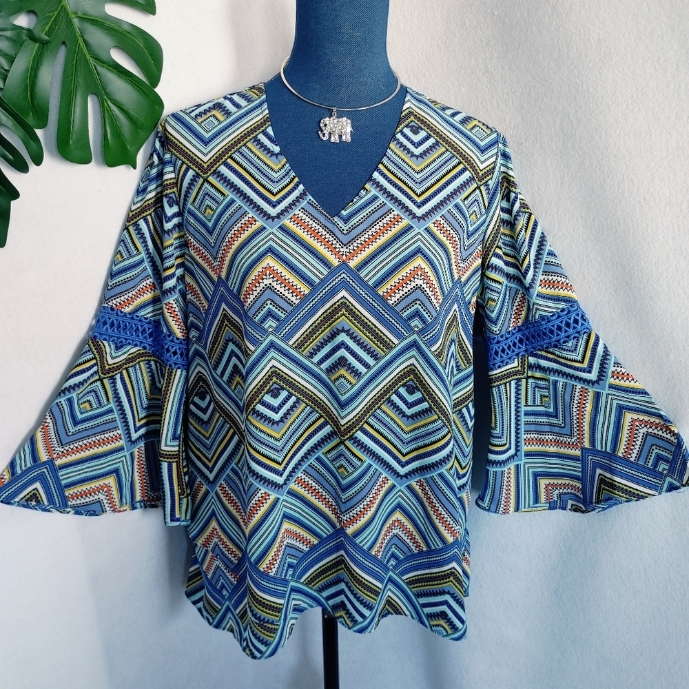 Cato Bell Sleeve Blouse Top